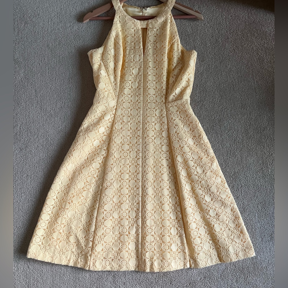 Yellow A line dress from White House Black Market w pockets